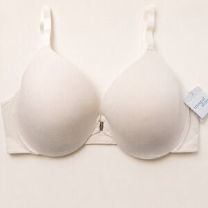 Front Close Underwire T-Shirt Bra 42DD NEW White Molded Cups Adjustable Straps